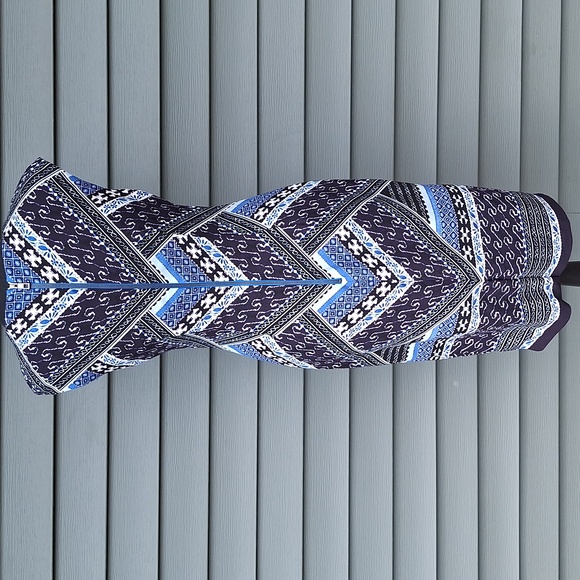 Vince Camuto Blue Patterned Dress Size 2 - Picture 4 of 6
